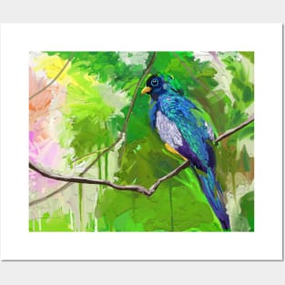 bird on tree Posters and Art